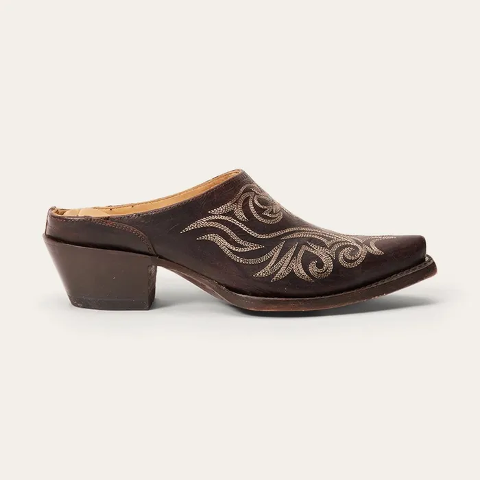 Stetson Mules Women Adley Vintage Finished Leather Mules Brown