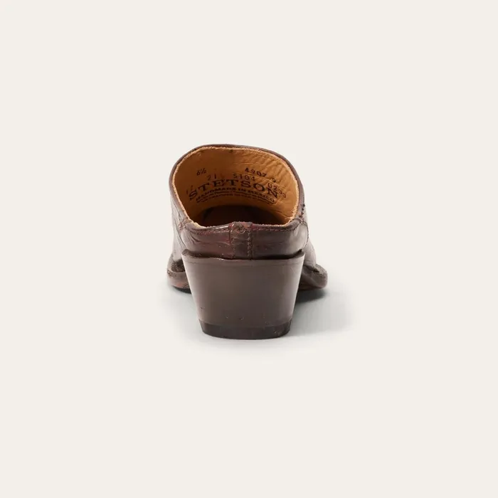 Stetson Mules Women Adley Vintage Finished Leather Mules Brown
