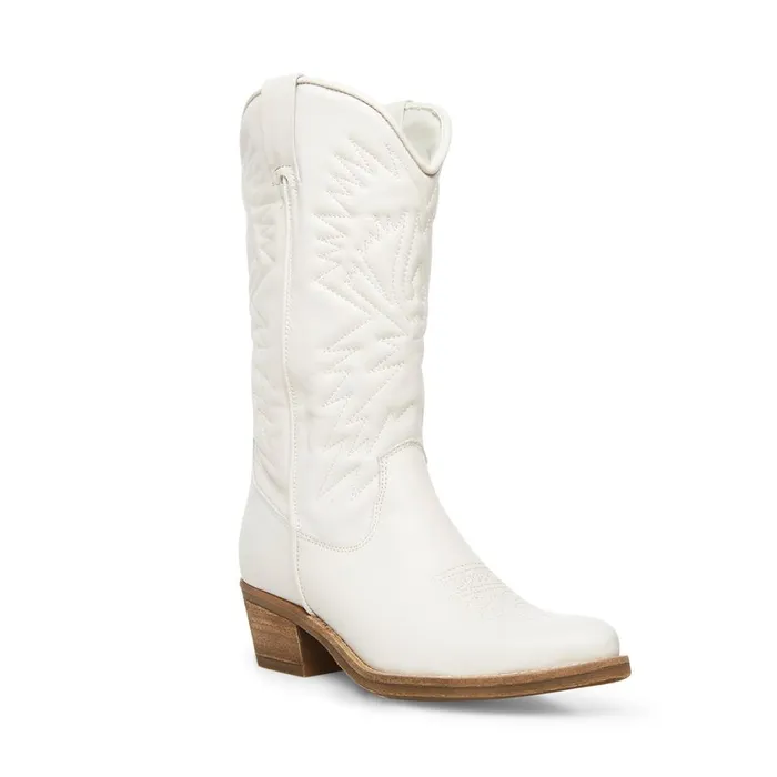 Steve Madden Hayward White Leather Womens Boots Steve Madden Hayward White Leather Womens Boots
