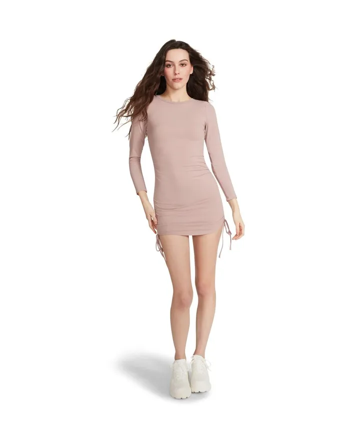 Steve Madden Long Sleeve Mini Dress Natural Womens Dresses
