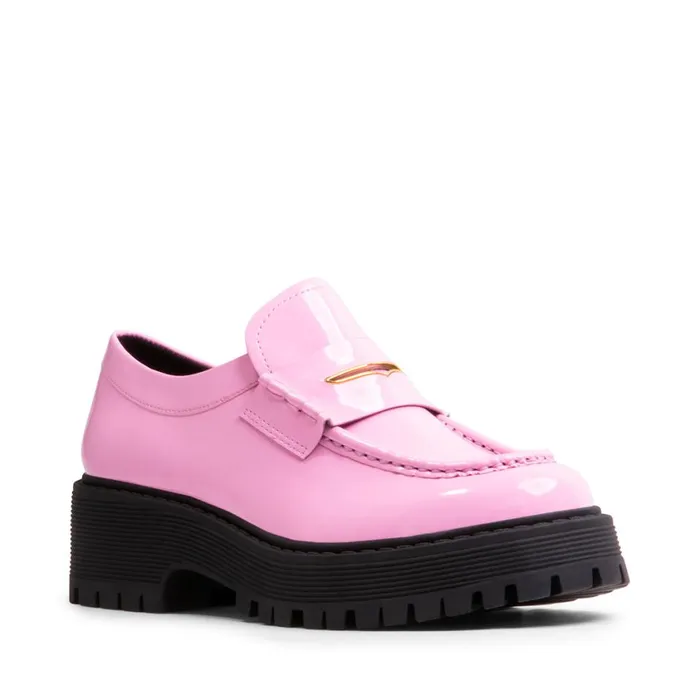 Steve Madden Malvern Pink Patent Womens Loafers
