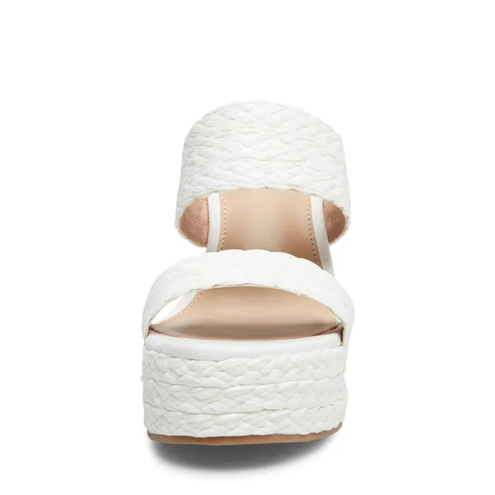Steve Madden Sunflower White Womens Wedges