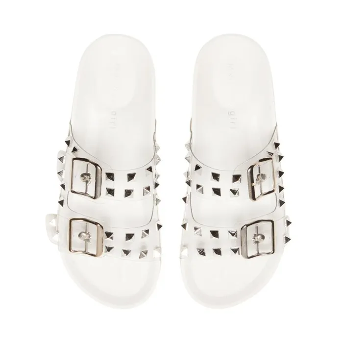 Steve Madden Teddy P White Multi Womens Sandals