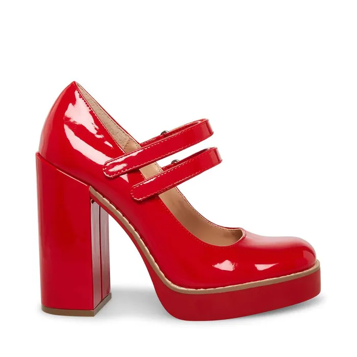 Steve Madden Twice Red Patent Womens Loafers