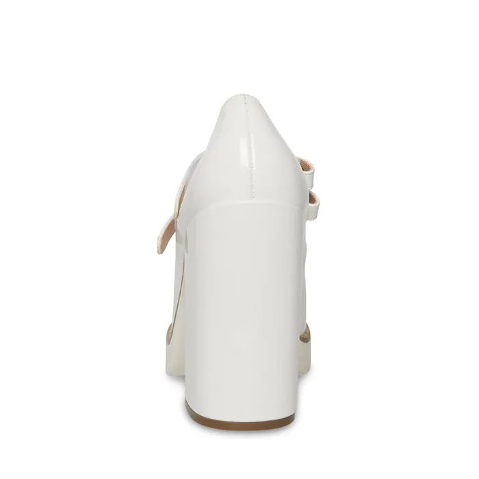 Steve Madden Twice White Patent Womens Loafers