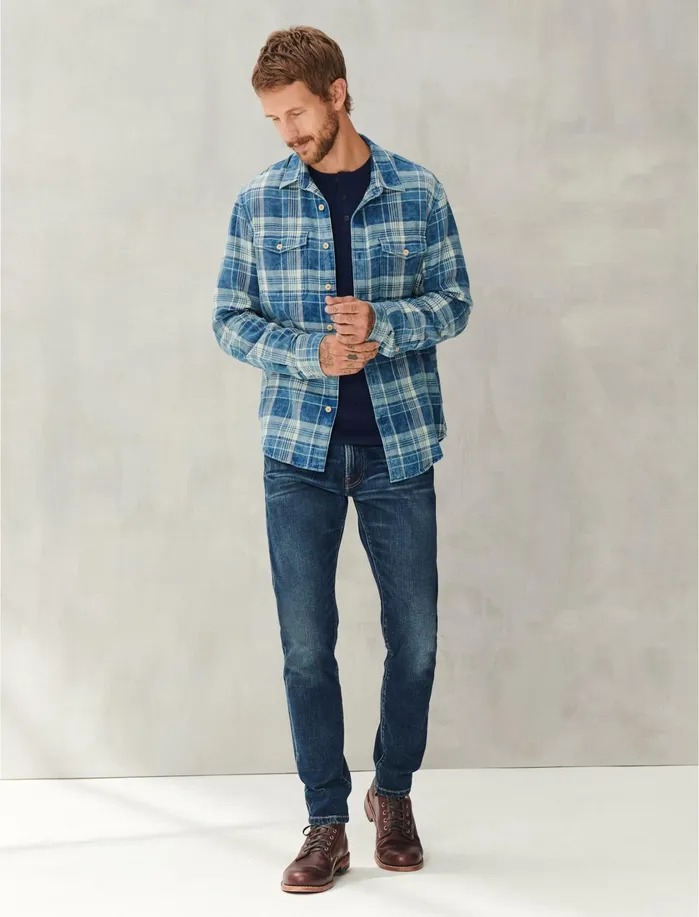 Sweaters Men Lucky Brand Welterweight Henley Heather Navy