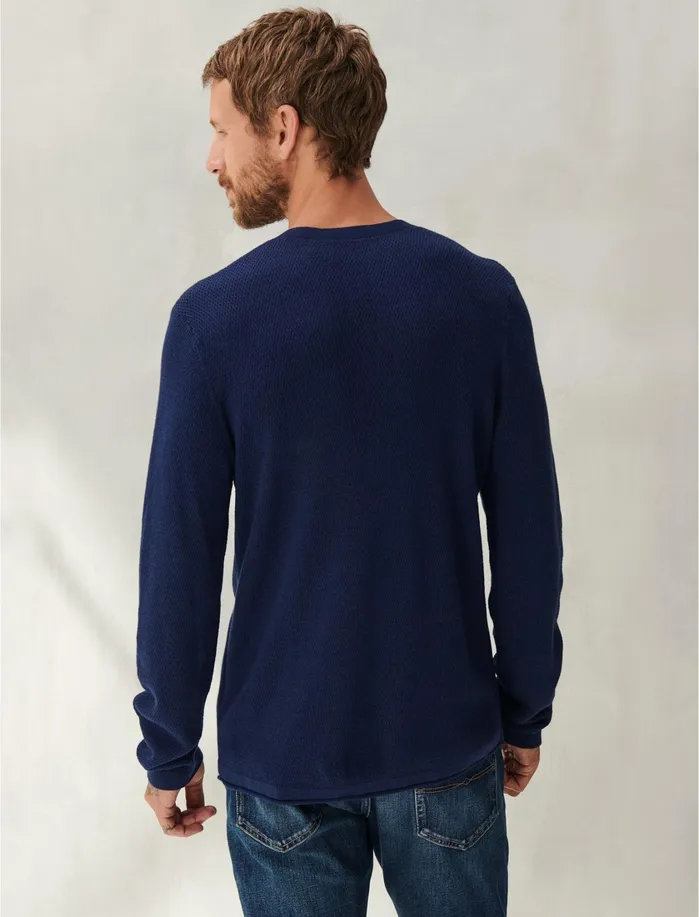 Sweaters Men Lucky Brand Welterweight Henley Heather Navy