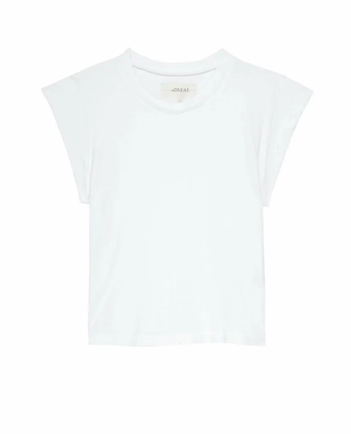 Tees and Sweats The Great The Peak Shoulder Tee True White