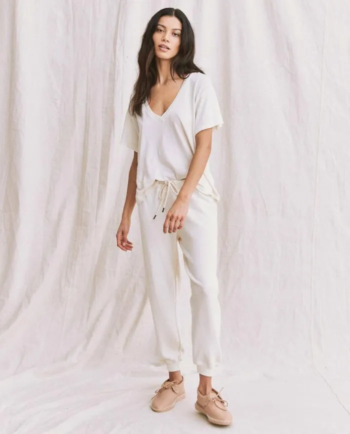 Tees and Sweats The Great The VNeck Tee Washed White