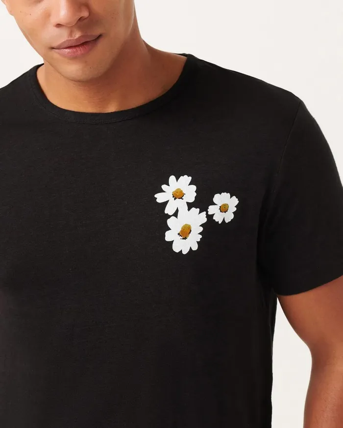 Tees Men 7 For All Mankind Linen Daisy Tee In Black