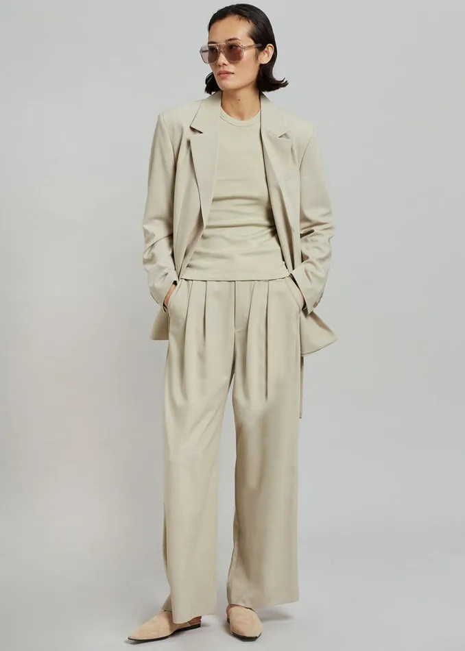 The Frankie Shop Aliye Pintuck Pants 8211 Beige Women Clothing