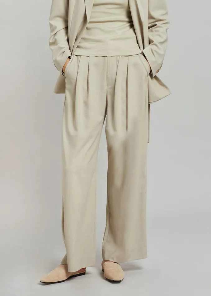 The Frankie Shop Aliye Pintuck Pants 8211 Beige Women Clothing