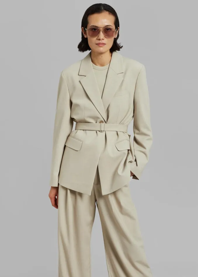 The Frankie Shop Aliye Pintuck Pants 8211 Beige Women Clothing