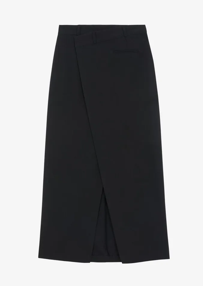 The Frankie Shop Annabel Asymmetric Midi Skirt 8211 Black Women Clothing