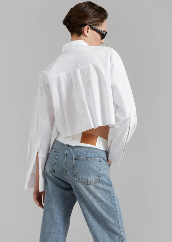 The Frankie Shop Annie Necktie Shirt 8211 White Women Tops