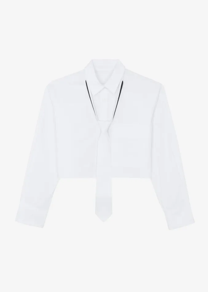 The Frankie Shop Annie Necktie Shirt 8211 White Women Tops