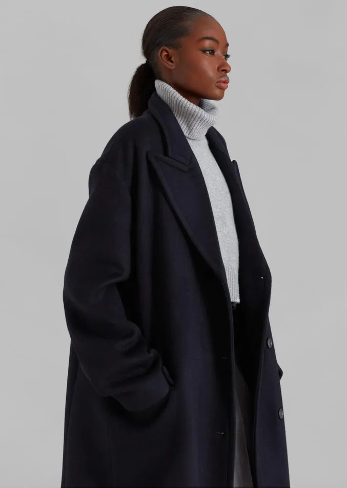 The Frankie Shop Anya Oversized Coat 8211 Black Women Outerwear