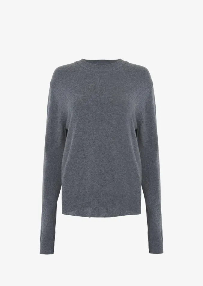 The Frankie Shop Aurora Wool Blend Knit Sweater 8211 Grey Women Knitwear