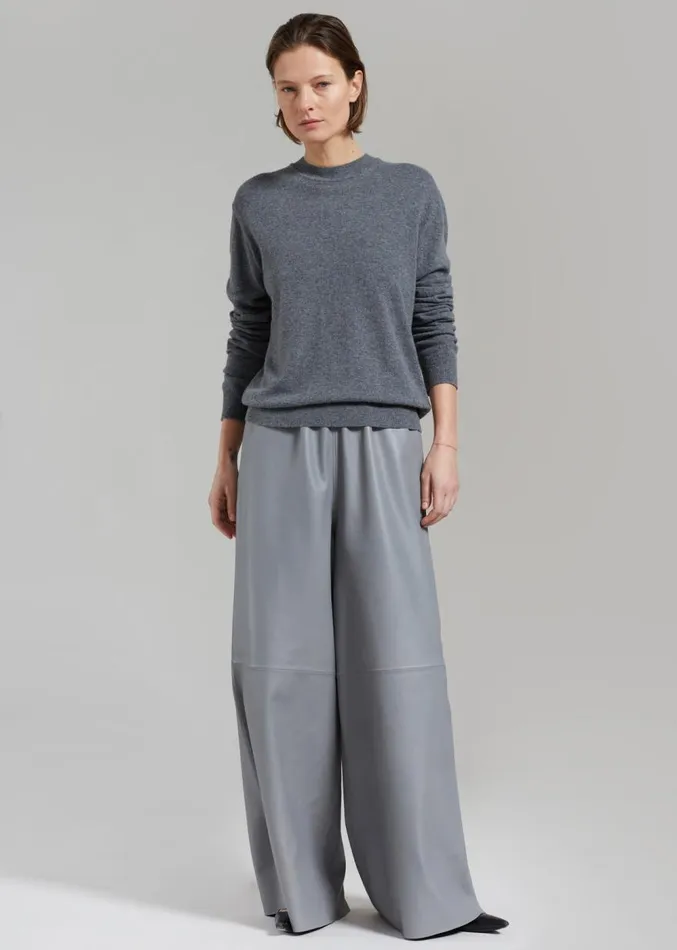 The Frankie Shop Aurora Wool Blend Knit Sweater 8211 Grey Women Knitwear