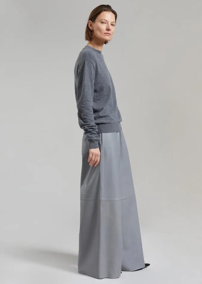 The Frankie Shop Aurora Wool Blend Knit Sweater 8211 Grey Women Knitwear