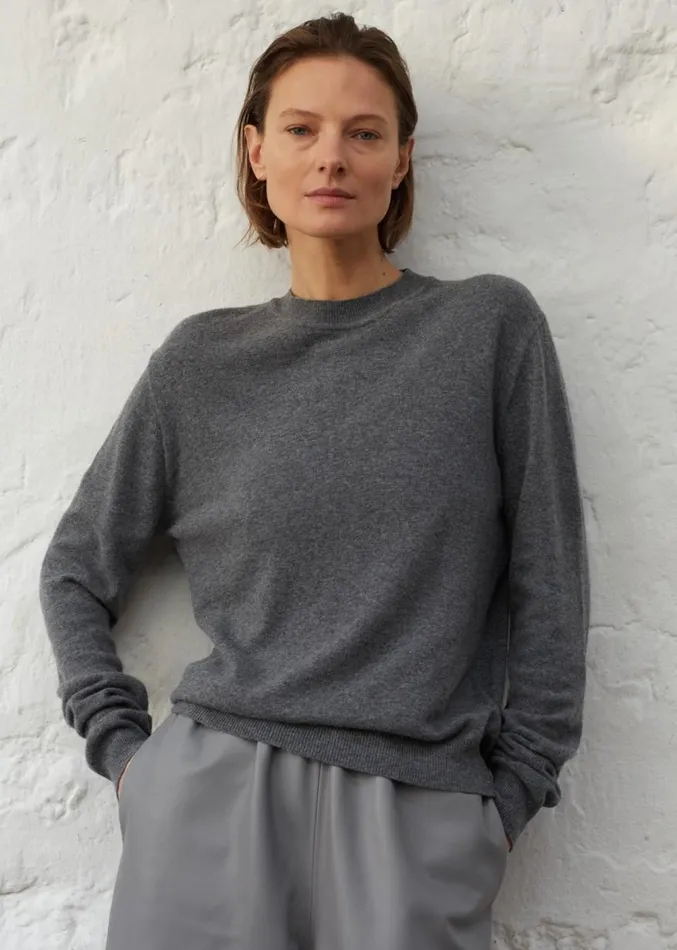 The Frankie Shop Aurora Wool Blend Knit Sweater 8211 Grey Women Knitwear