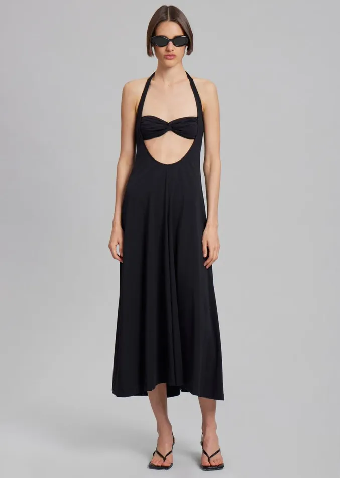 The Frankie Shop Beaufille Baes Halter Dress 8211 Black Women Clothing