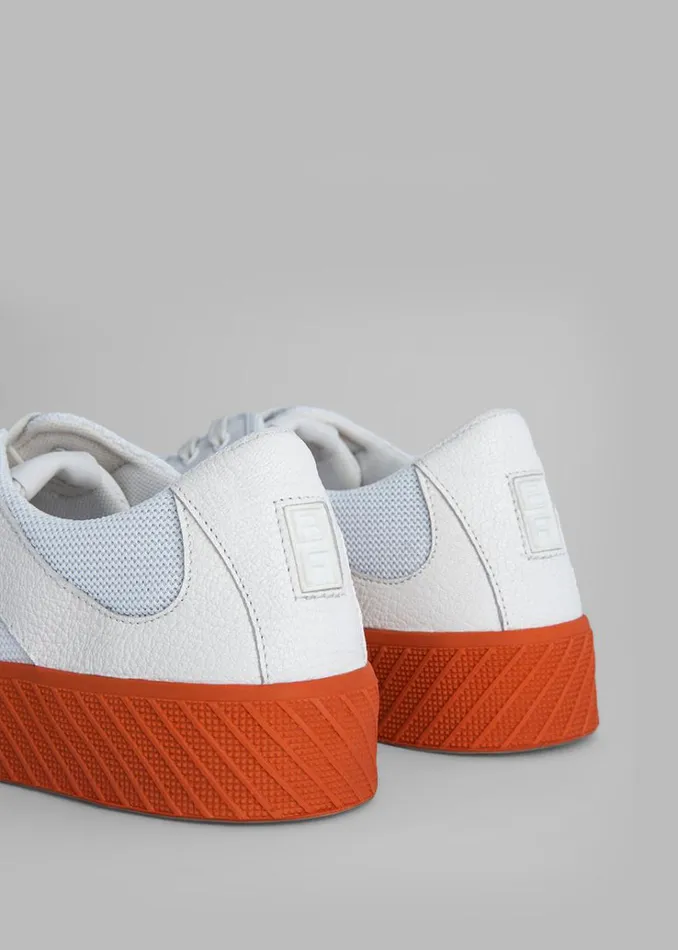 The Frankie Shop BY FAR Rodina Sneakers 8211 Tangerine On White Men Shoes