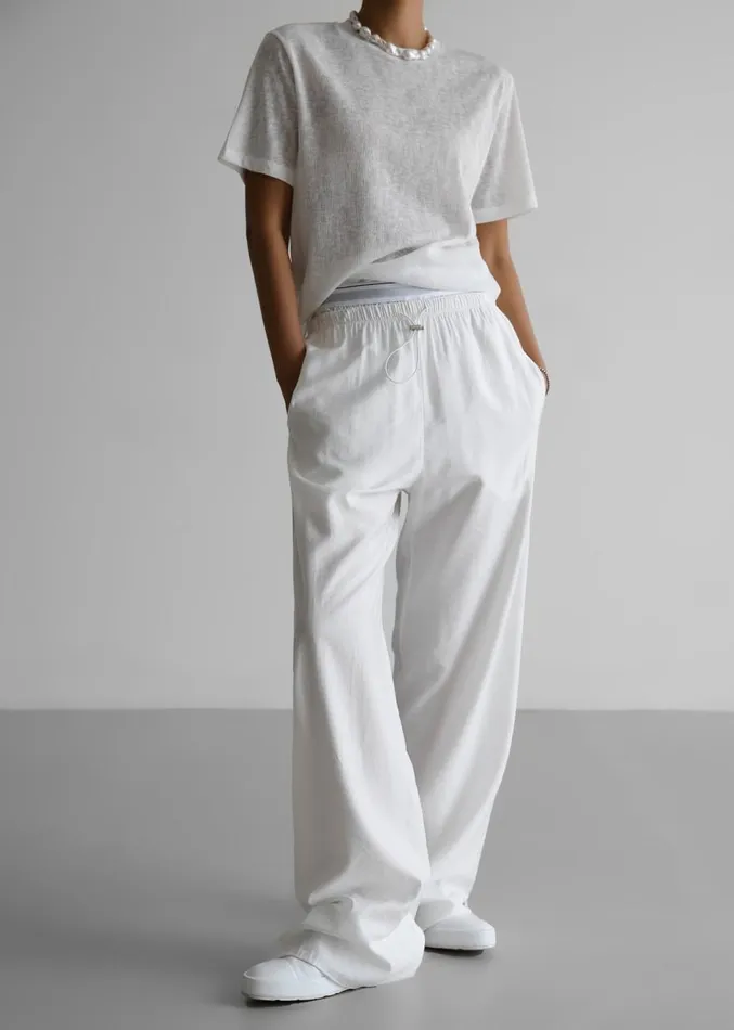 The Frankie Shop Callie Pants 8211 White Women Clothing