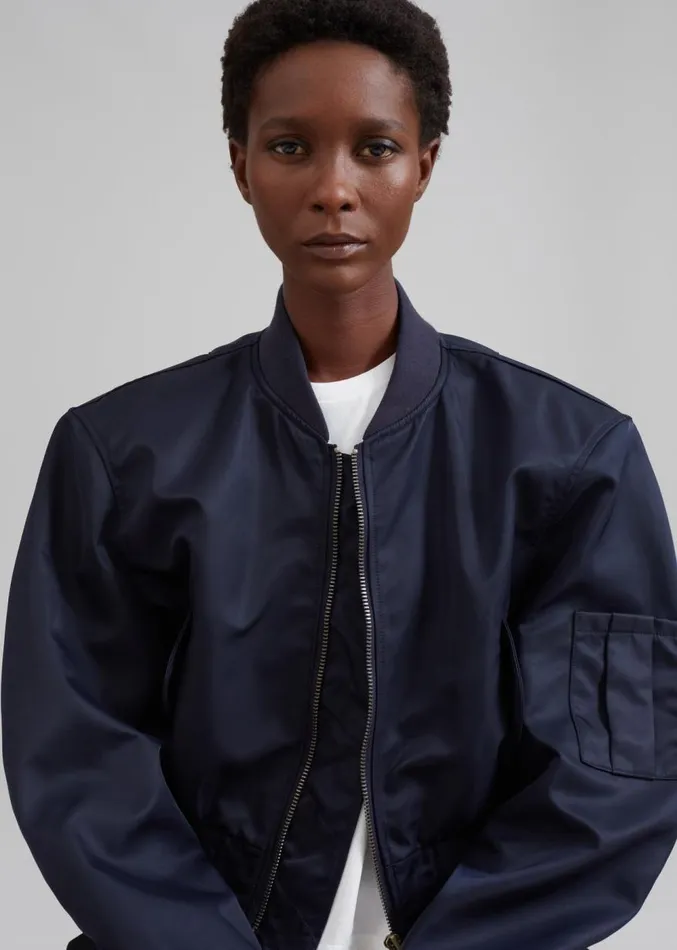 The Frankie Shop Cardiff Padded Bomber 8211 Navy Women Clothing