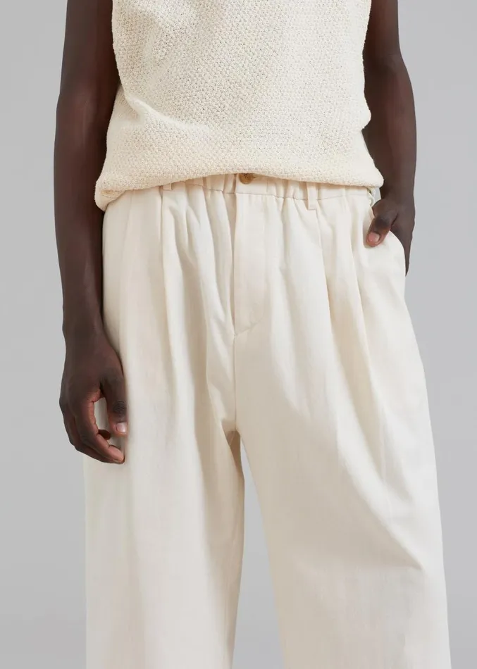 The Frankie Shop Charlie Pants 8211 Cream Men Clothing