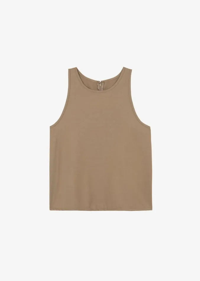 The Frankie Shop Clay Sleeveless Top 8211 Desert Taupe Women Clothing