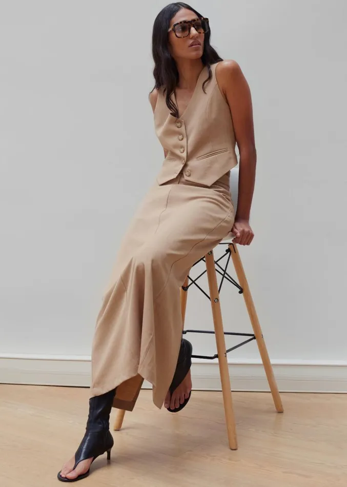 The Frankie Shop Cornelia Maxi Skirt 8211 Brown Women Clothing