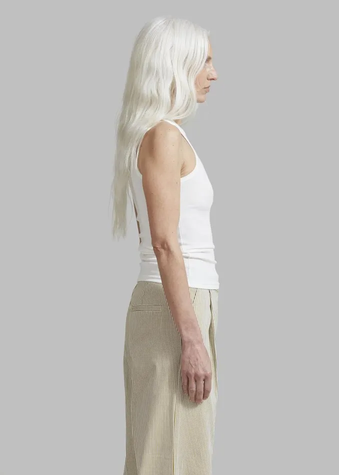 The Frankie Shop Corsy Ribbed Tank 8211 Optic White Women Loungewear