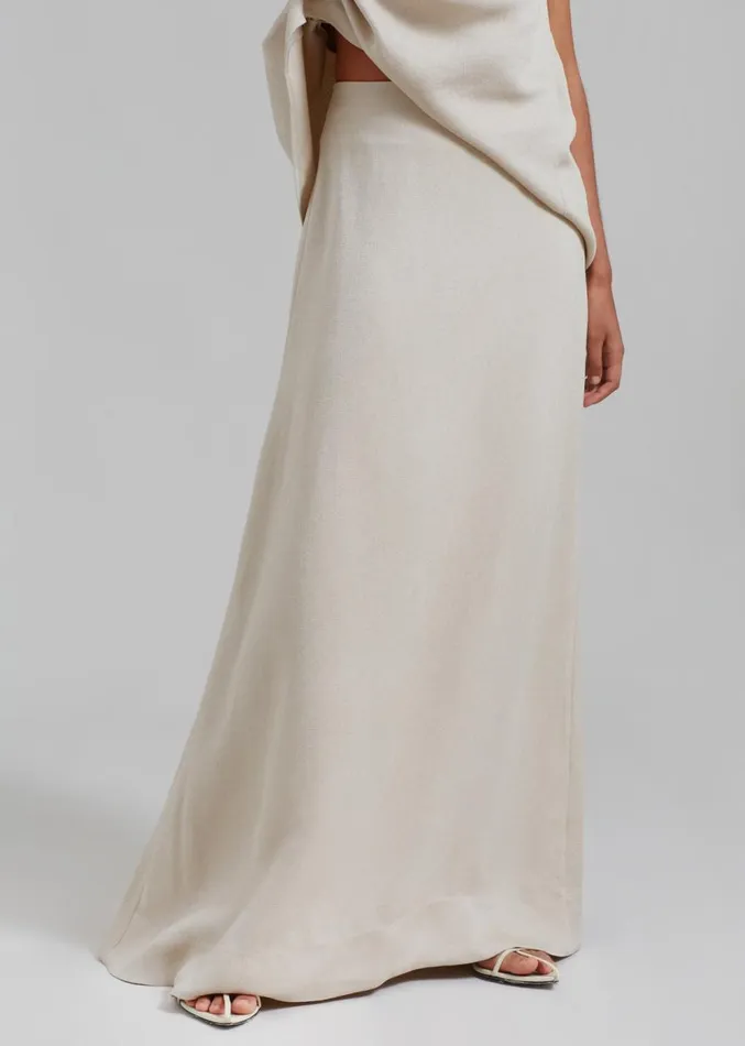 The Frankie Shop Esse Studios Oude Maxi Skirt 8211 Oyster Women Clothing