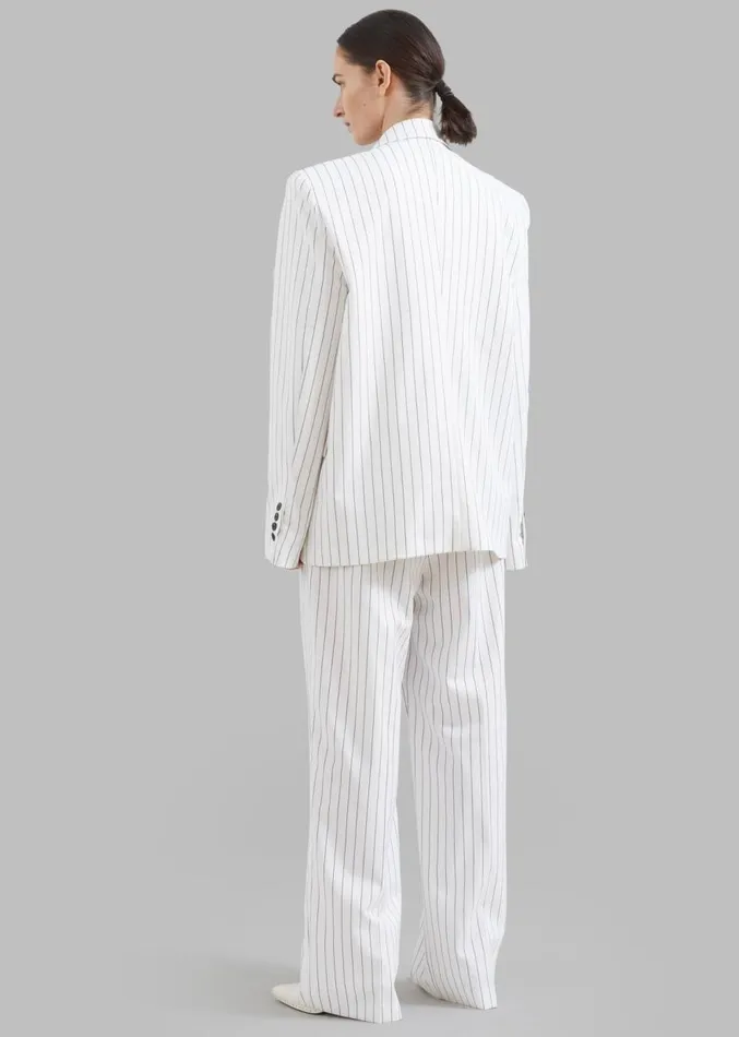 The Frankie Shop Fargo Oversized Padded Blazer 8211 White Women Suits