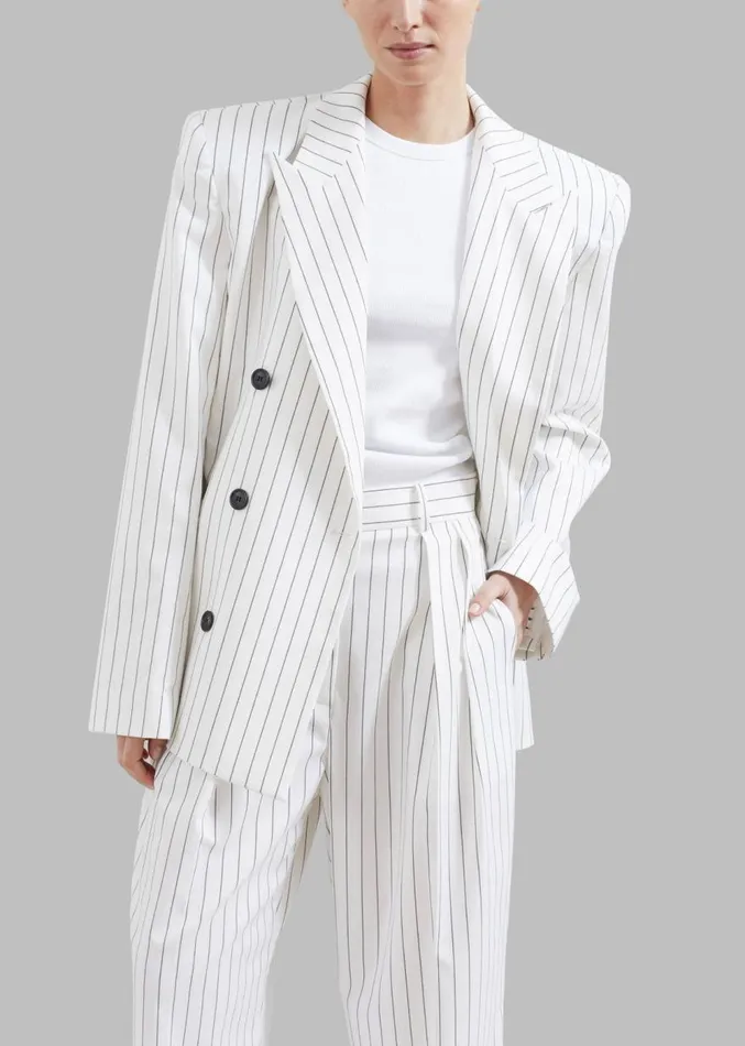 The Frankie Shop Fargo Oversized Padded Blazer 8211 White Women Suits