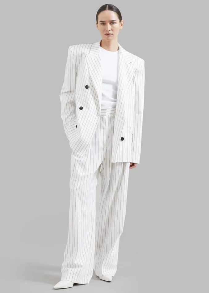 The Frankie Shop Fargo Oversized Padded Blazer 8211 White Women Suits