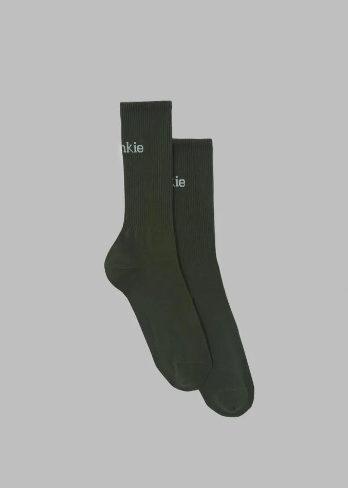 The Frankie Shop Frankie In English Ribbed Socks 8211 Army Green MenWomen Accessories