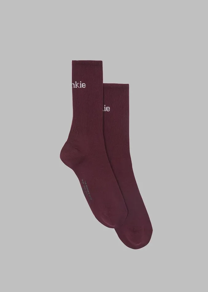 The Frankie Shop Frankie In English Ribbed Socks 8211 Bordeaux MenWomen Accessories