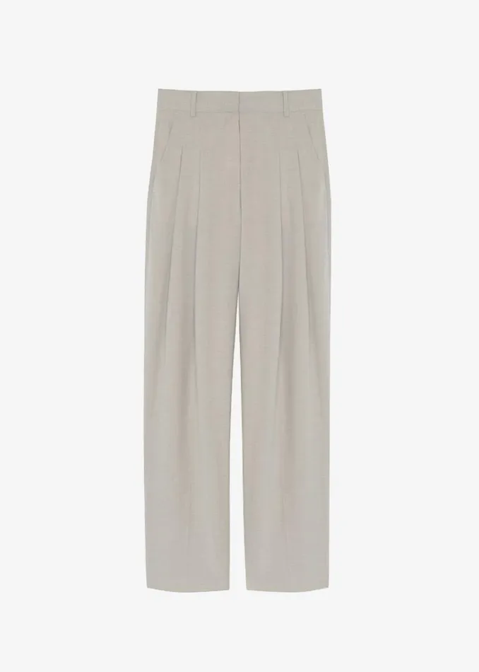 The Frankie Shop Gelso Pleated Trousers 8211 Light Taupe Melange Women Suits