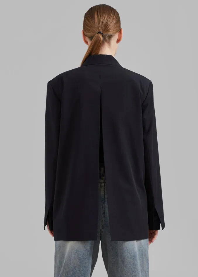 The Frankie Shop Girona Open Back Blazer 8211 Black Women Clothing