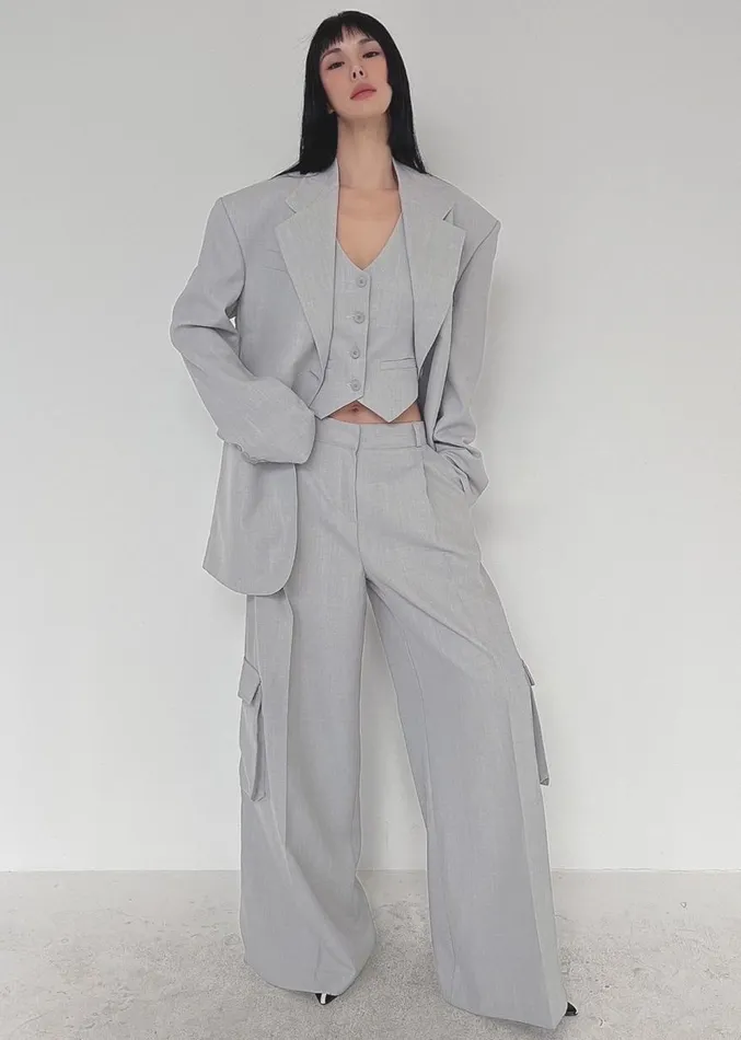 The Frankie Shop Gladys Vest 8211 Grey Women Suits