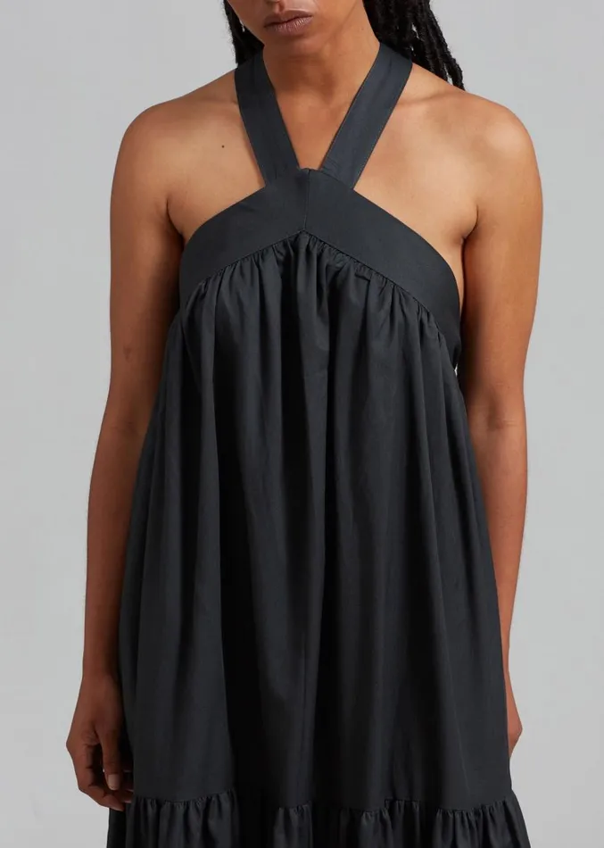 The Frankie Shop Gracie Halter Maxi Dress 8211 Charcoal Women Clothing