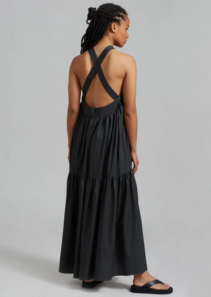 The Frankie Shop Gracie Halter Maxi Dress 8211 Charcoal Women Clothing