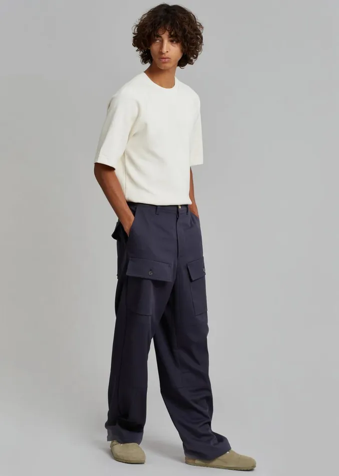 The Frankie Shop Grant Cargo Pants 8211 Navy Men Bottoms