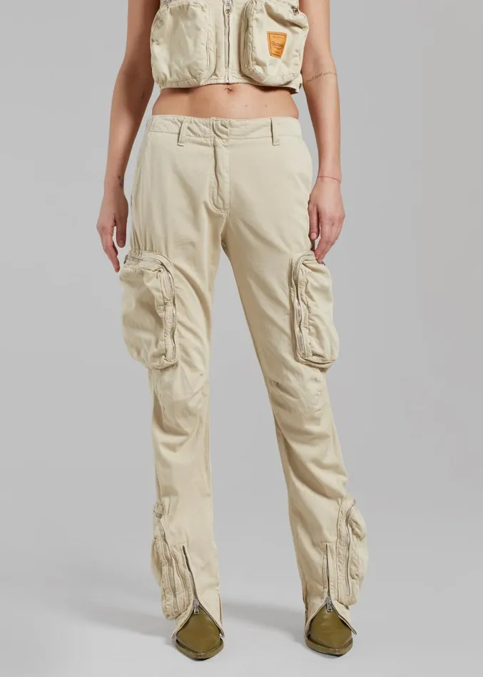 The Frankie Shop Haikure Carry Pants 8211 Barley Women Bottoms