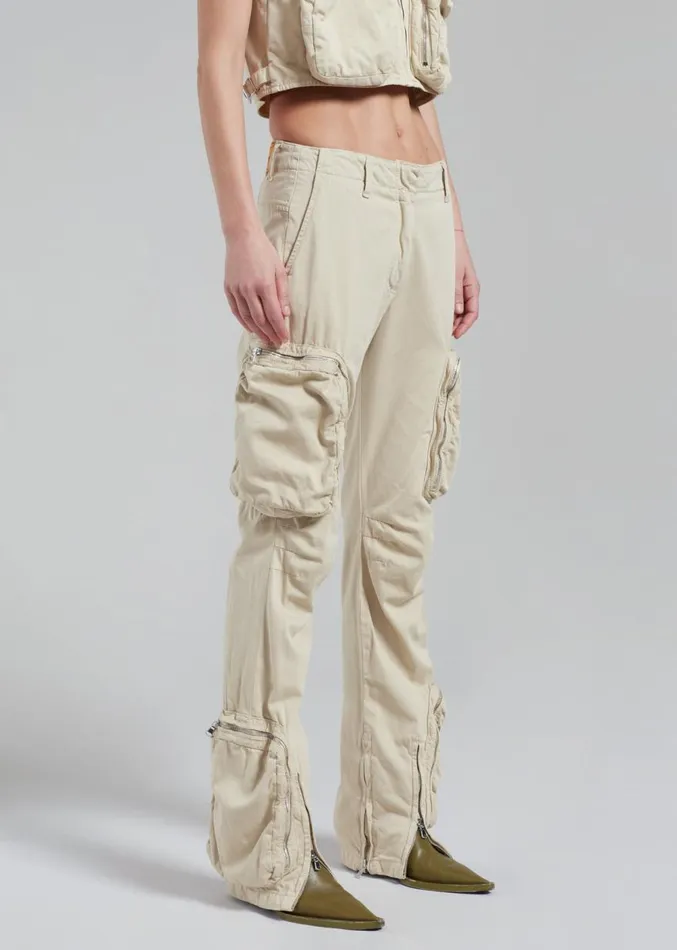 The Frankie Shop Haikure Carry Pants 8211 Barley Women Bottoms