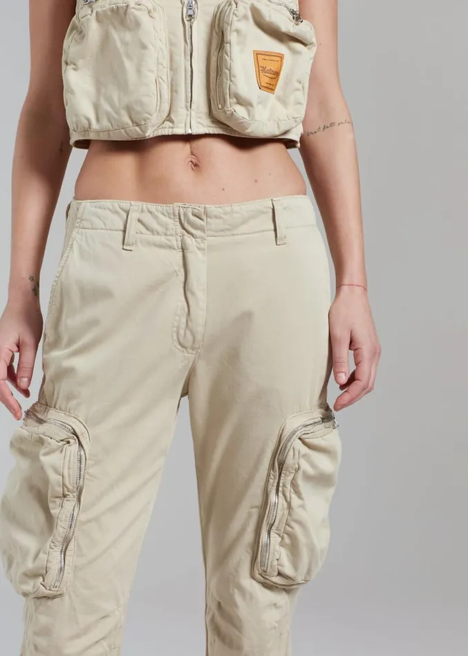 The Frankie Shop Haikure Carry Pants 8211 Barley Women Bottoms