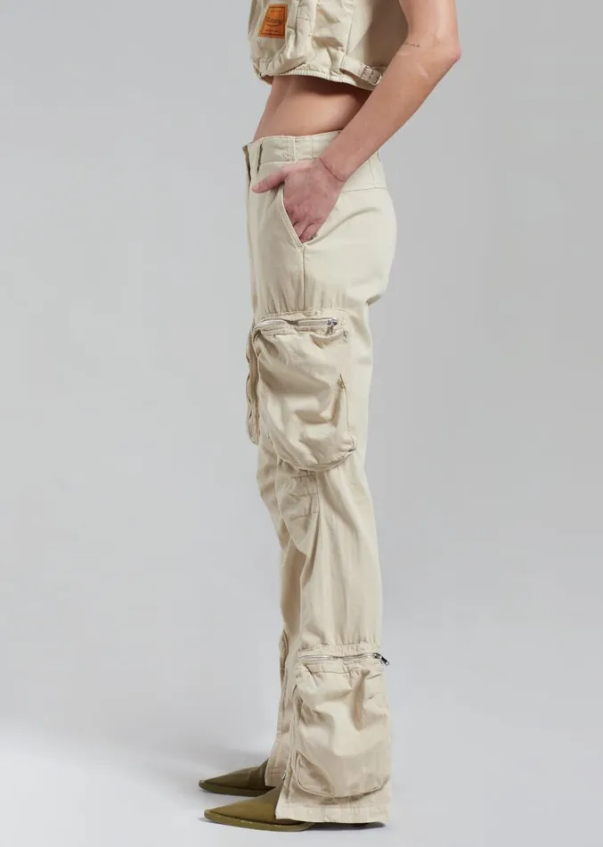 The Frankie Shop Haikure Carry Pants 8211 Barley Women Bottoms