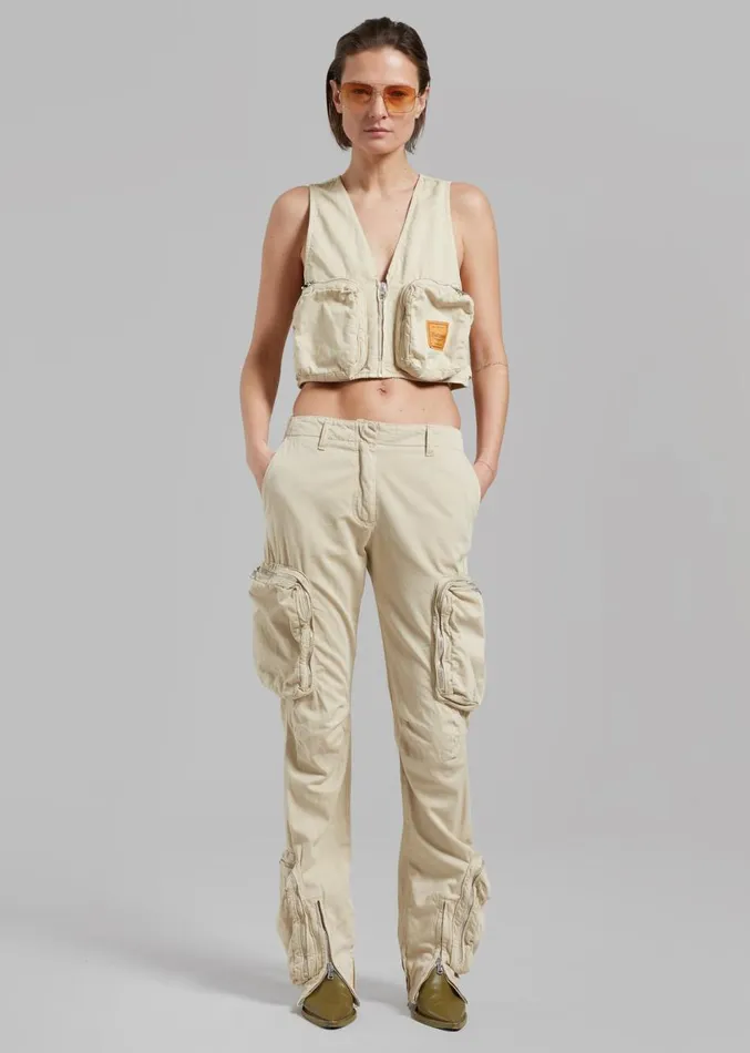The Frankie Shop Haikure Carry Pants 8211 Barley Women Bottoms